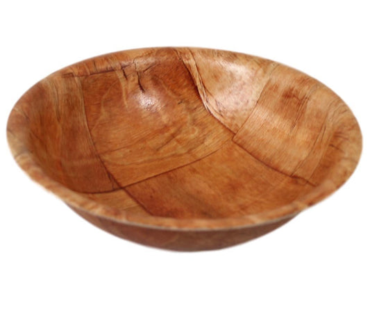 Vintage Style Wooden Design Kitchen Serving Bowl 25cm Handcrafted EcoFriendly Tableware