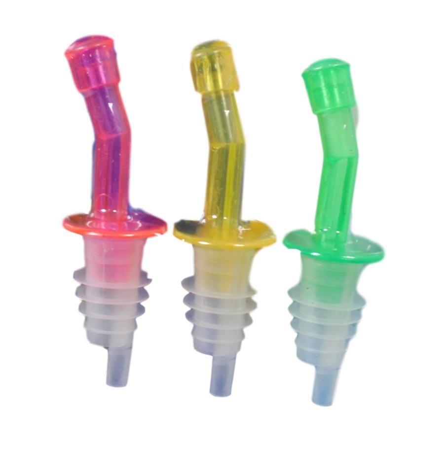 3Pack Plastic Bottle Stopper Pourer Spouts Assorted Colors