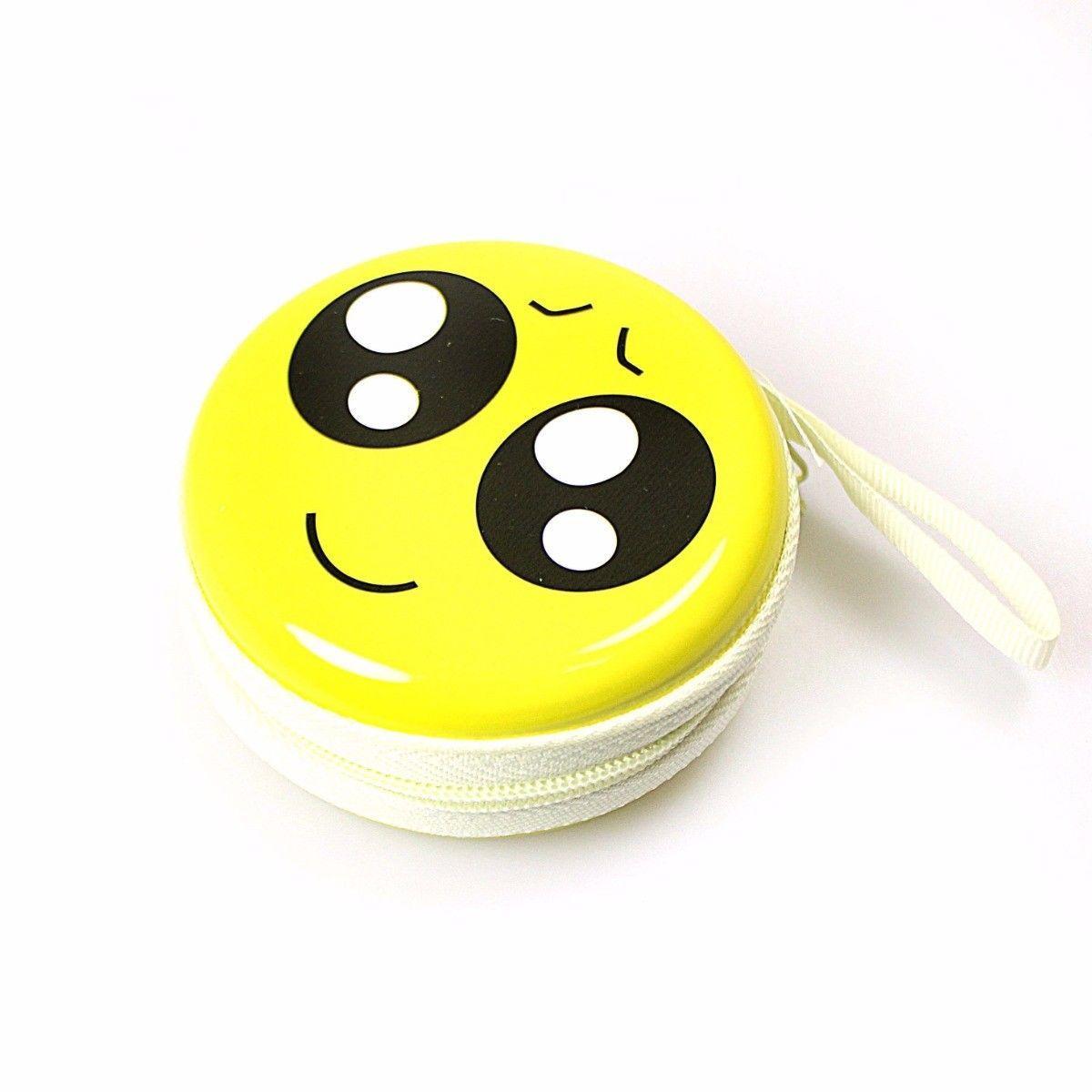 Cute Emoji Face Earphone Pouch Keep Your Earphones Safe and Stylish