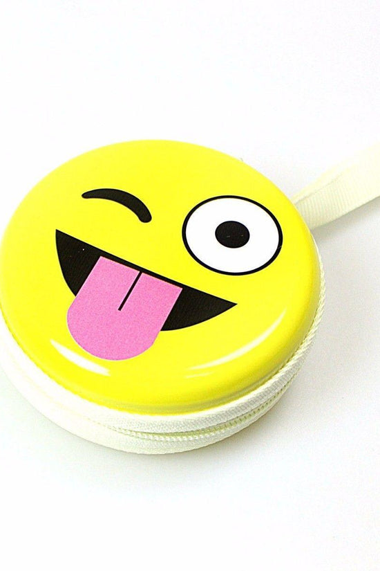 Cute Emoji Face Earphone Pouch Keep Your Earphones Safe and Stylish