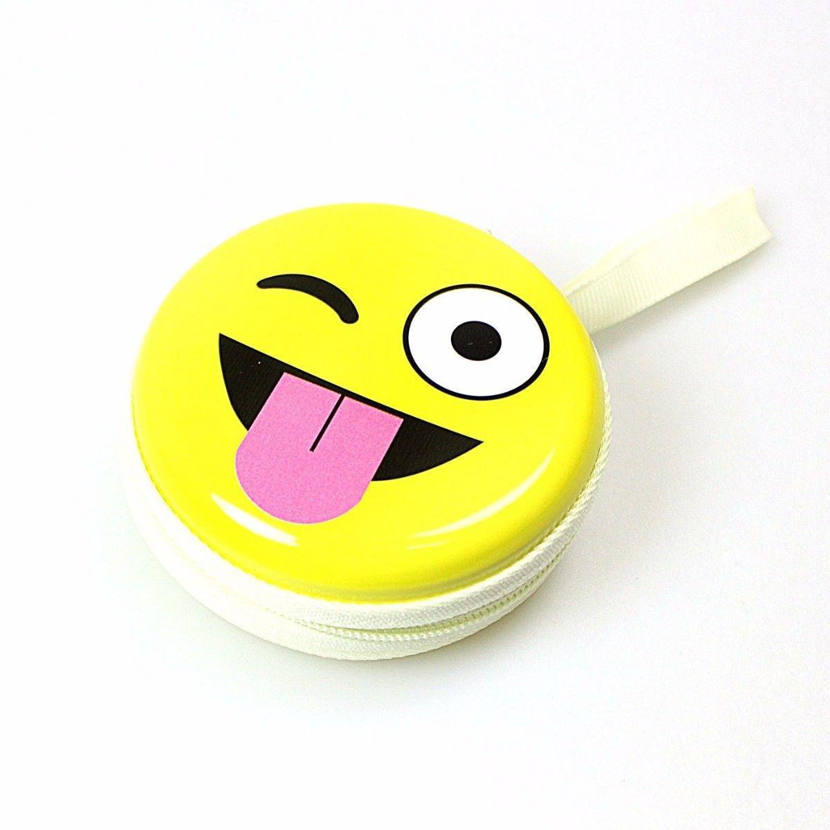 Cute Emoji Face Earphone Pouch Keep Your Earphones Safe and Stylish