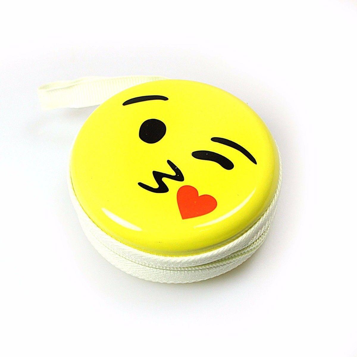 Cute Emoji Face Earphone Pouch Keep Your Earphones Safe and Stylish
