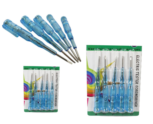 Compact Electric Tester Screwdriver Set with 6 BuiltIn Testers