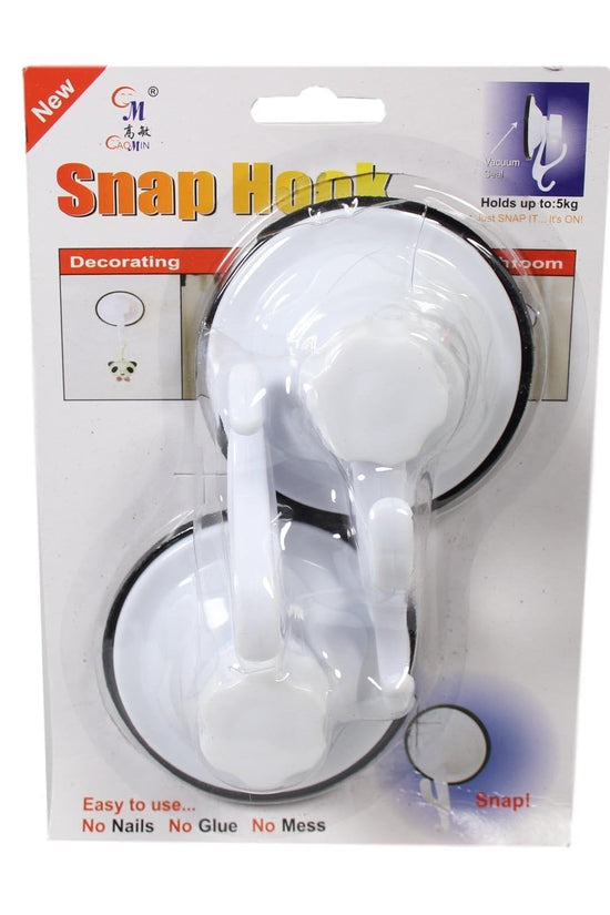 Durable Plastic Suction Wall Hooks Pack of 2