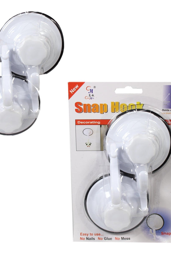 Durable Plastic Suction Wall Hooks Pack of 2
