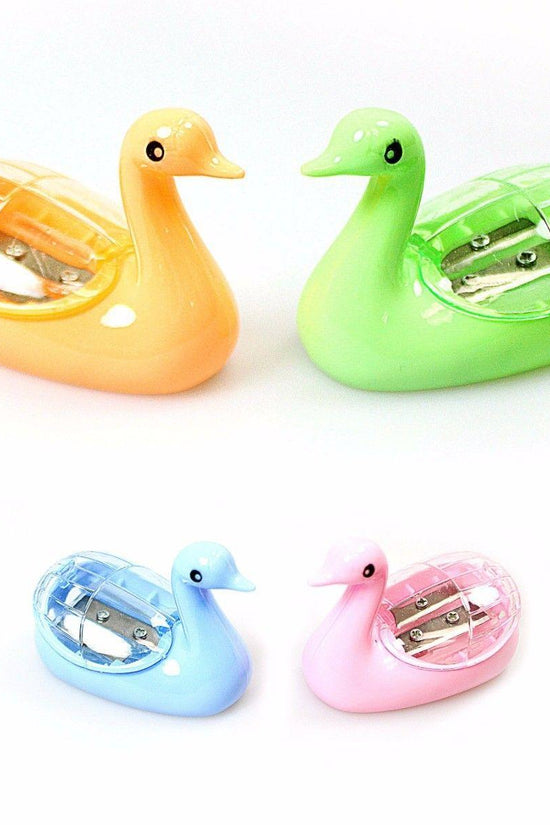 Swan Duck Shaped Pencil Sharpener Assorted Colors