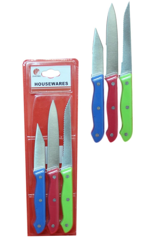 Premium 3Pack Assorted Kitchen Knives Set 222019cm