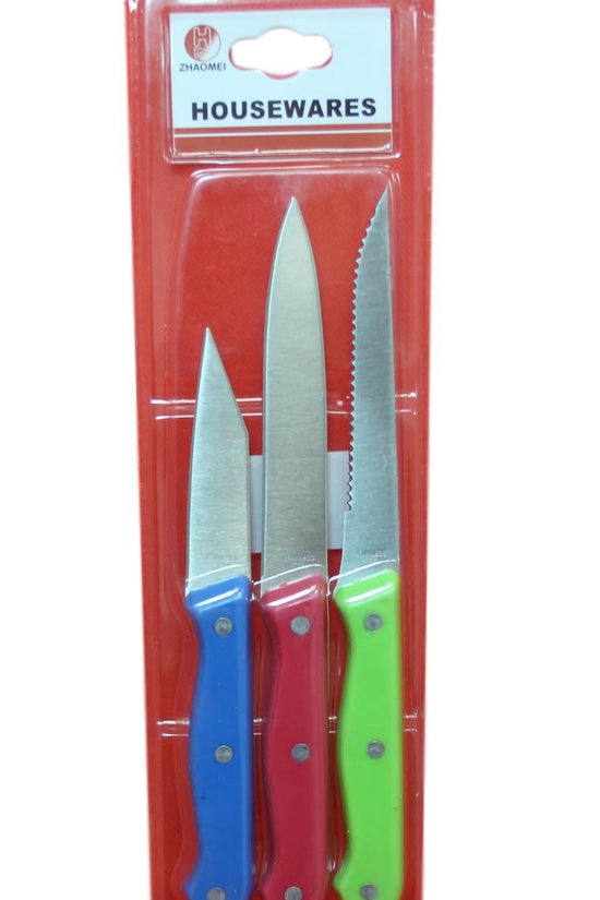 Premium 3Pack Assorted Kitchen Knives Set 222019cm