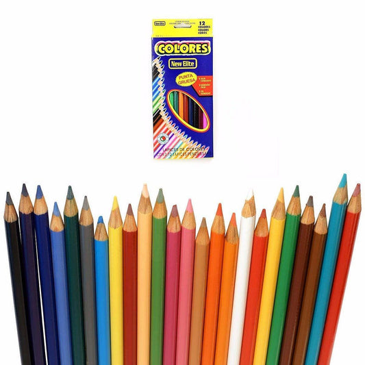 12Pack Childrens Colouring Pencils Bright NonToxic