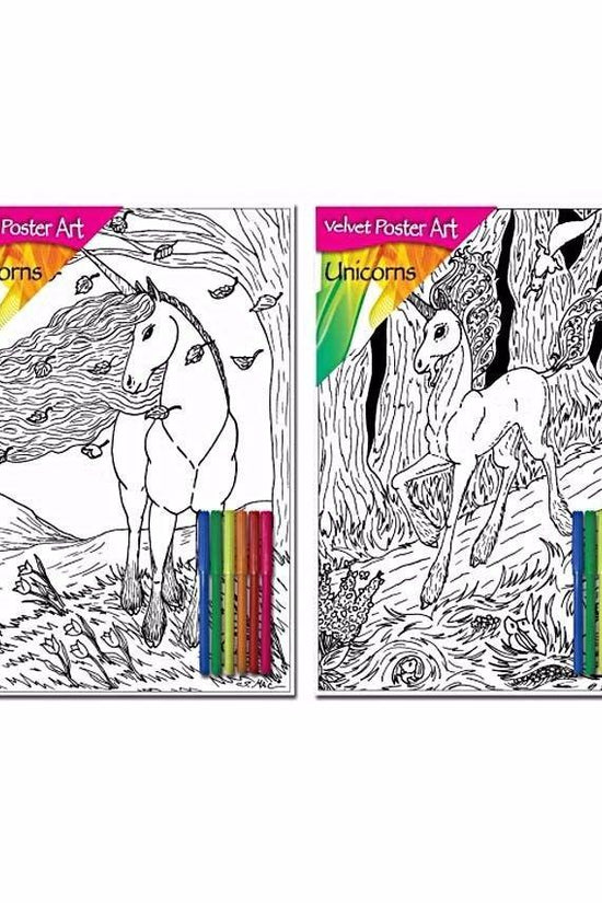 Unicorn Velvet Poster Art Colouring Set for Kids