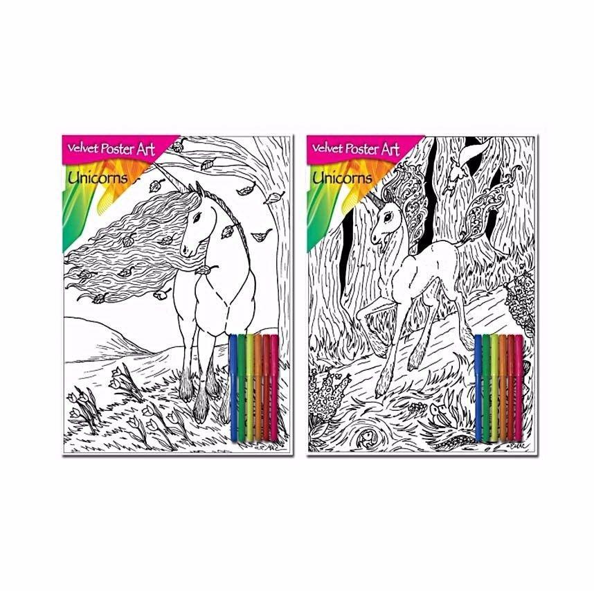 Unicorn Velvet Poster Art Colouring Set for Kids