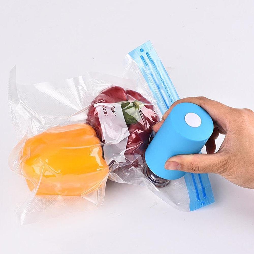 Compact Mini Food Vacuum Bag Sealer with Rechargeable USB 6 Bags Included