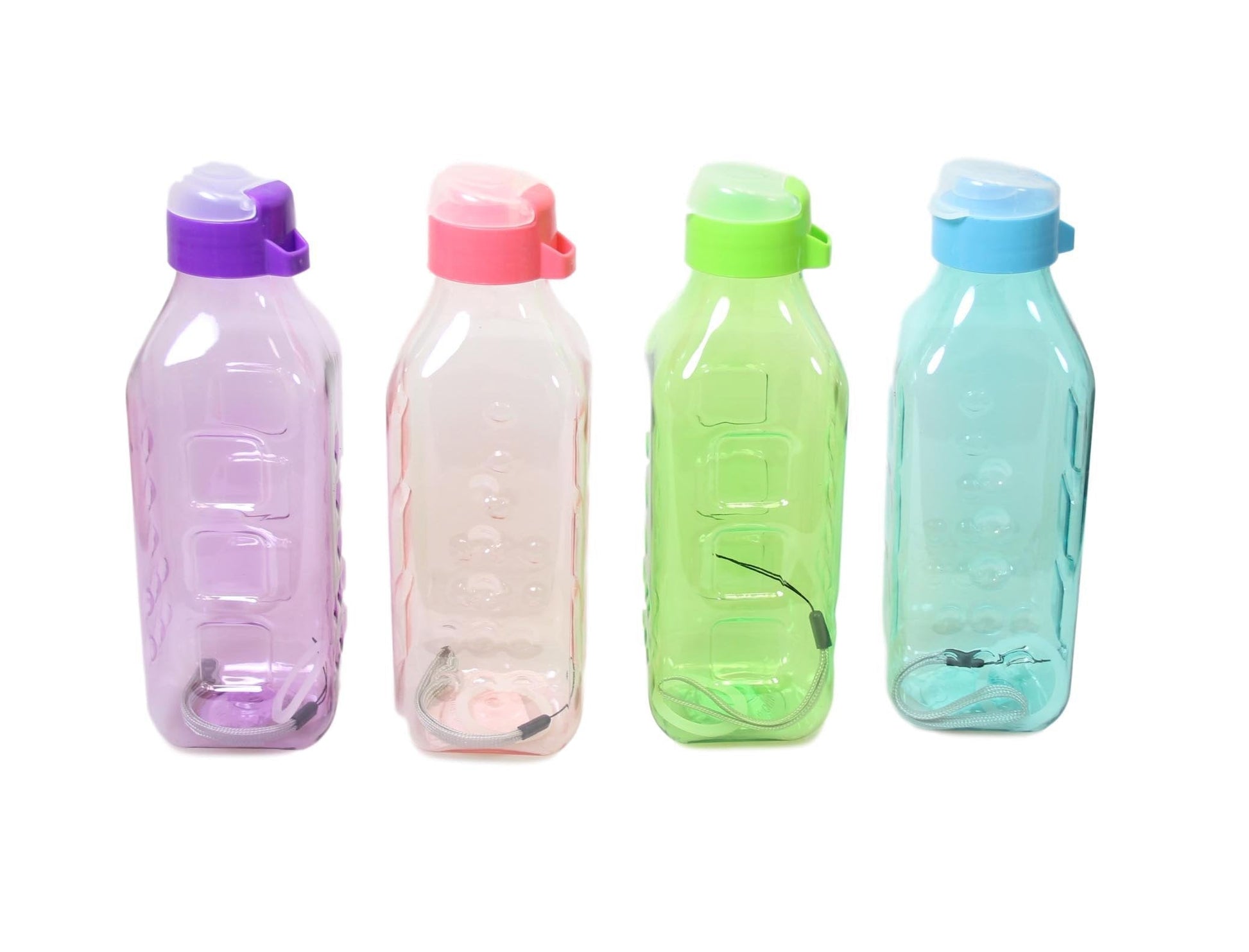 Square Plastic Water Bottle 21 cm Assorted Colors