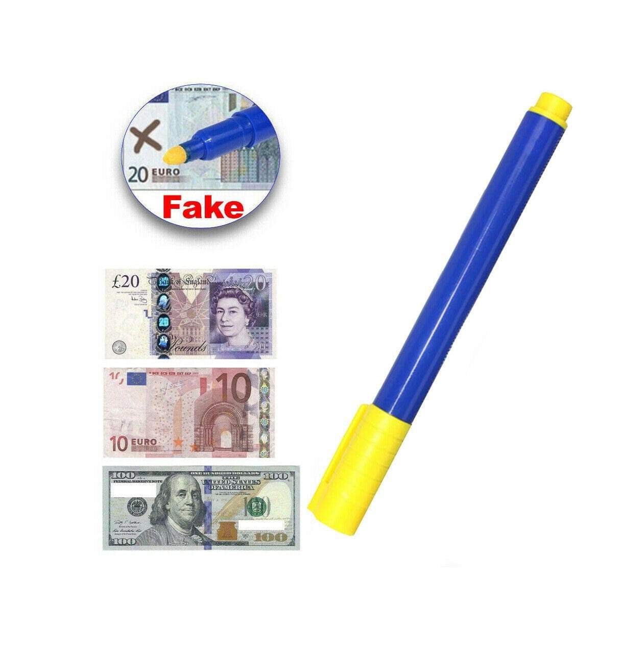 Counterfeit Money Detector Pen for Authenticating Bank Notes