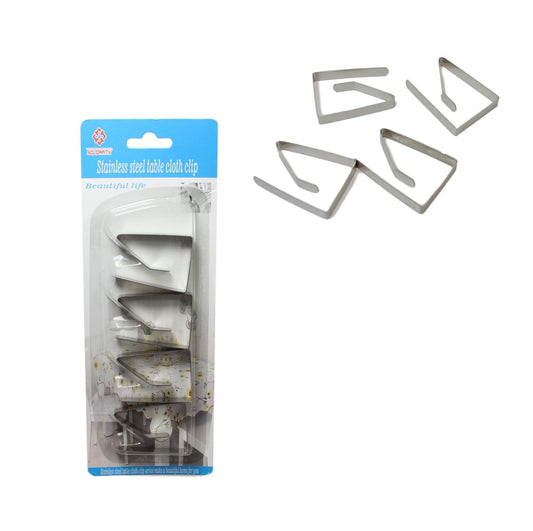 Stainless Steel Table Cloth Clips Pack of 4