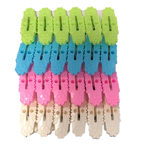 Durable Plastic Clothes Pegs Pack of 20 Assorted Colours