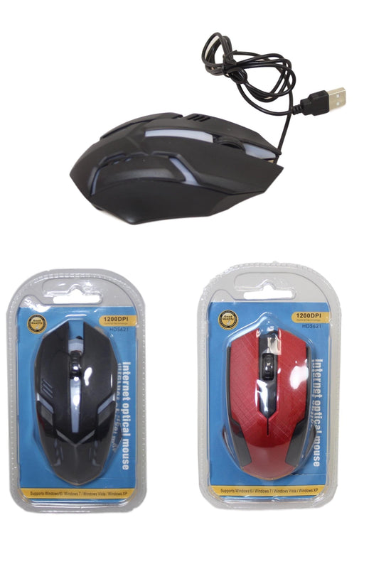 14 cm Wired Internet Optical Mouse Assorted Colors