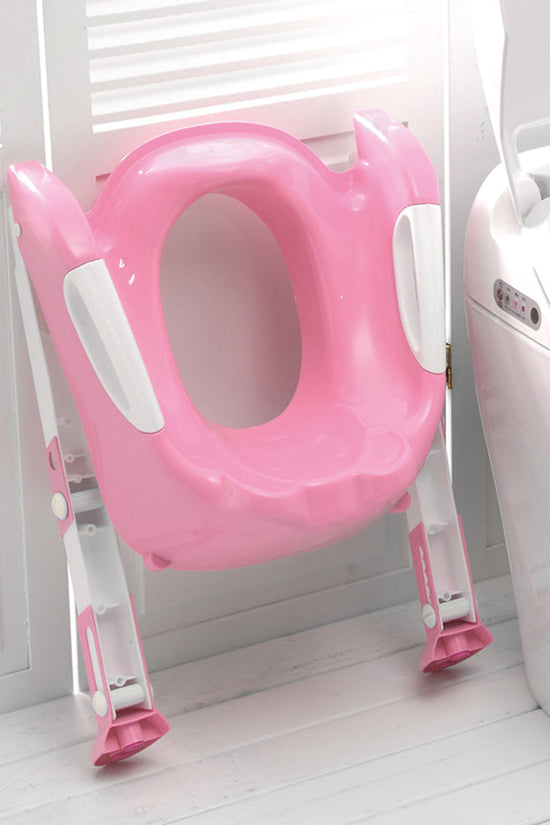 SQ Professional Pink Childrens Teddie Toilet Seat Ladder 59cm