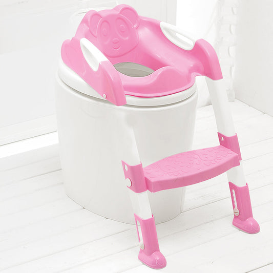 SQ Professional Pink Childrens Teddie Toilet Seat Ladder 59cm