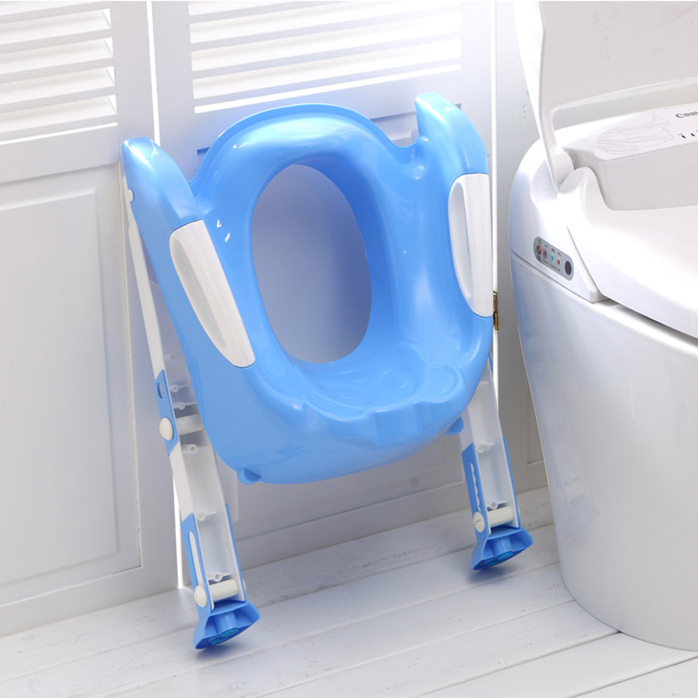 SQ Professional Kids Teddie Toilet Seat Ladder Blue