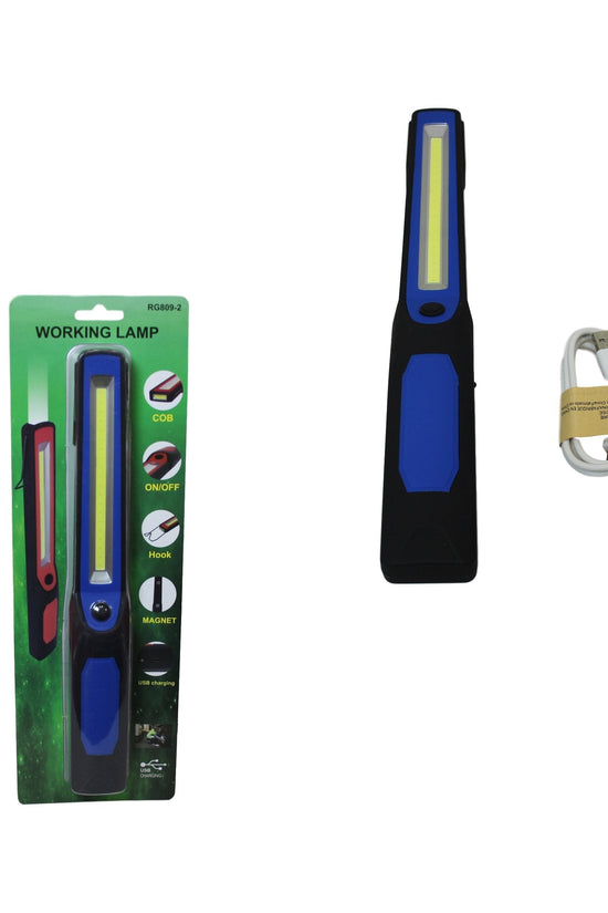 Portable USB Charging COB Flashlight with Magnetic Hook for Camping
