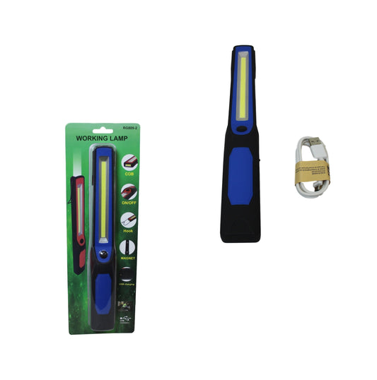 Portable USB Charging COB Flashlight with Magnetic Hook for Camping