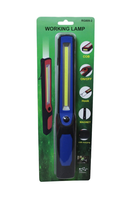 Portable USB Charging COB Flashlight with Magnetic Hook for Camping