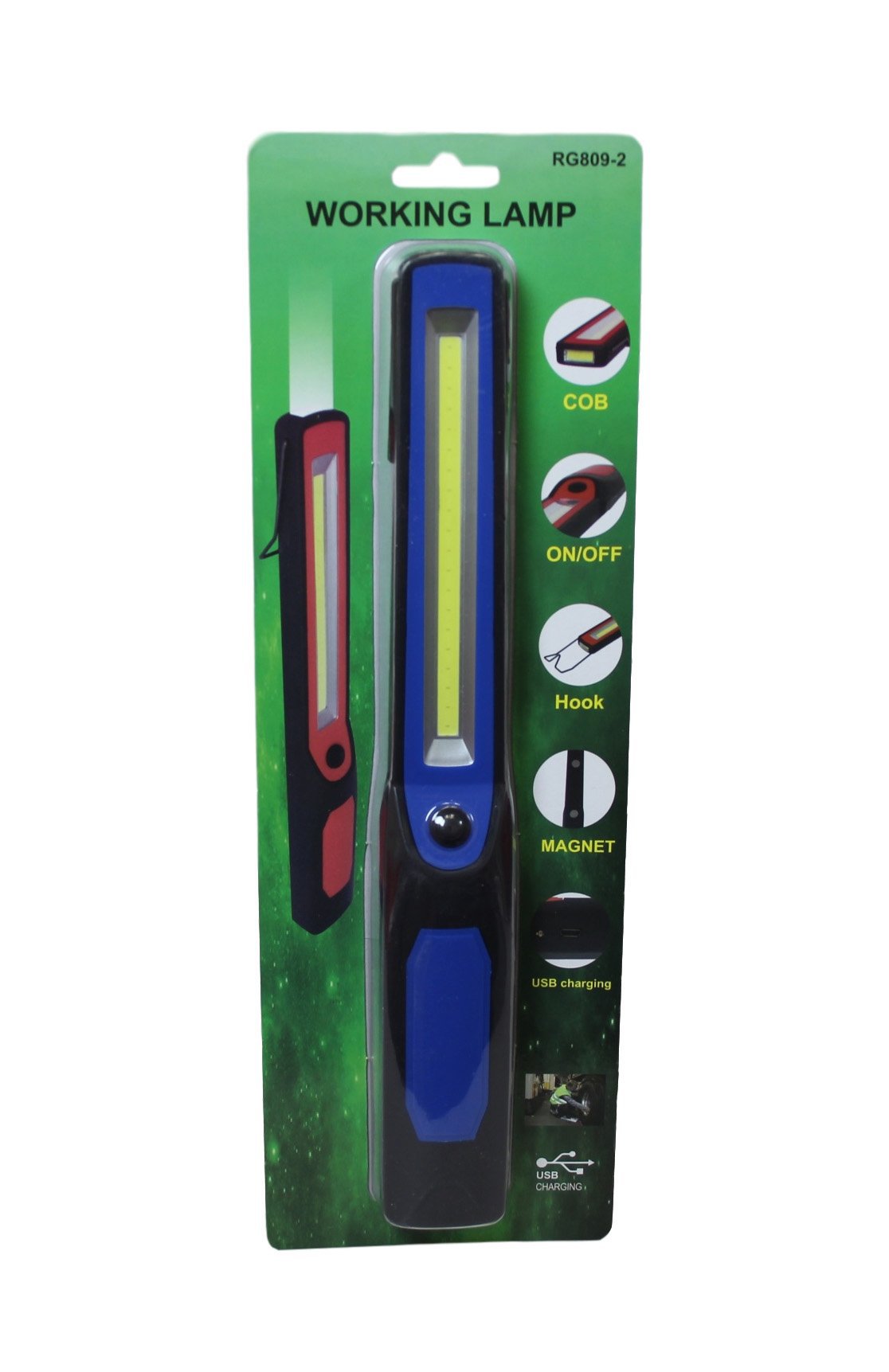Portable USB Charging COB Flashlight with Magnetic Hook for Camping