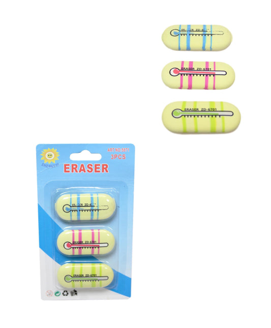 Thermometer Eraser Rubber Pack of 3