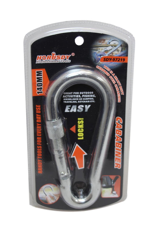 Durable Chromed Steel Carabiner Keychain for Outdoor Activities