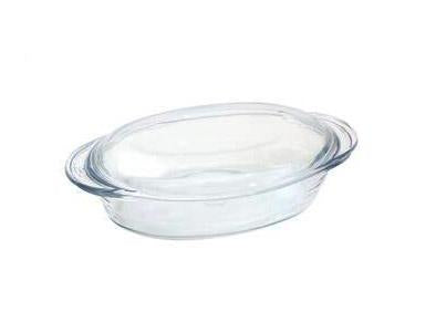 PB Borcam Oval Casserole Dish with Lid 225 Qt Premium Quality Glass Cookware