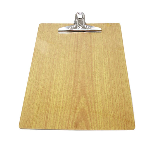 Premium A4 Wooden Paper Menu Clipboard with Chrome Clip