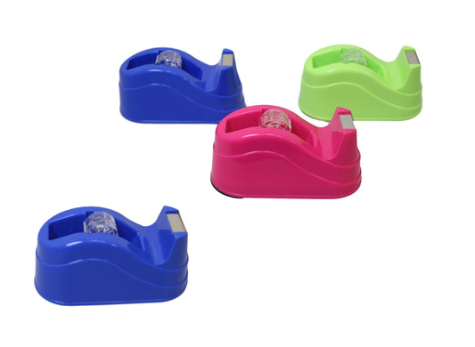 10 cm Plastic Tape Dispenser Assorted Colours Random Selection