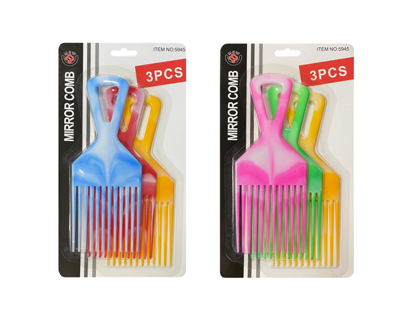 3Piece Afro Hair Styling Comb Set for TangleFree Haircare