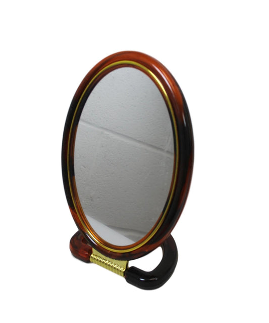 Double Sided Oval Desk Mirror with Stand 22cm Magnifying Side