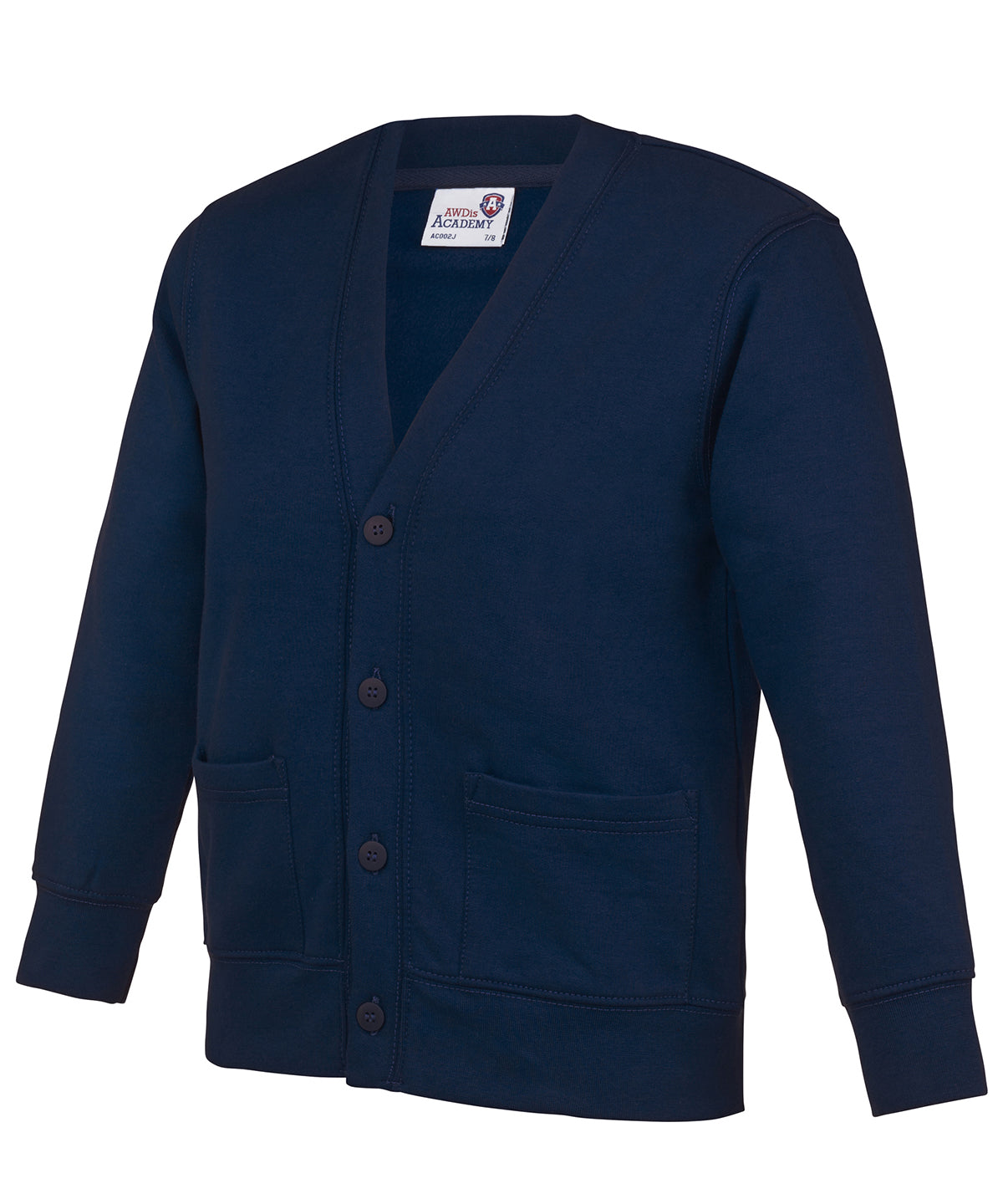 Kids Academy Cardigan Soft Cotton Button Fastening Patch Pockets