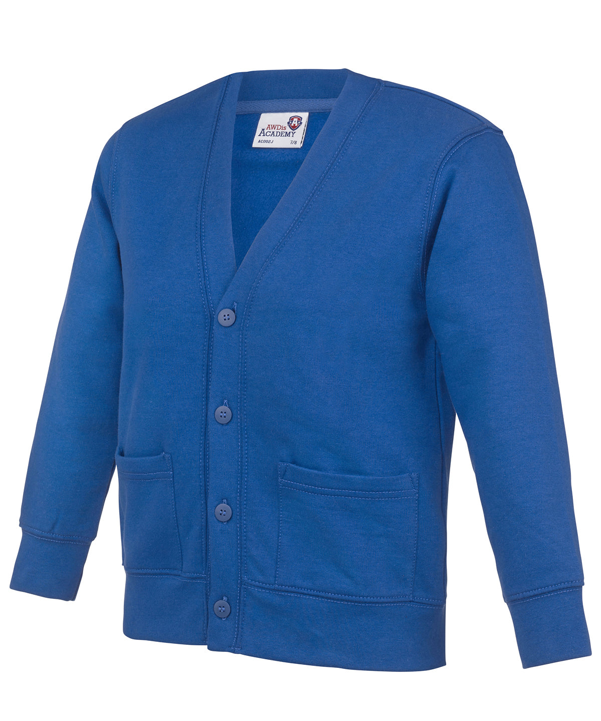 Kids Academy Cardigan Soft Cotton Button Fastening Patch Pockets