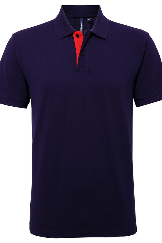 Mens Classic Fit Contrast Polo Plus Sizes