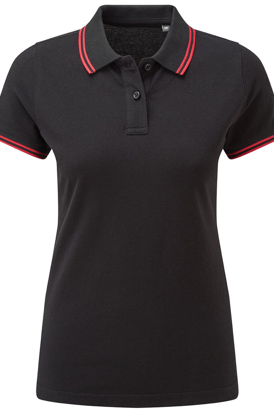 Womens Classic Fit Tipped Polo Shirt with TwinTipped Collar and Sleeves