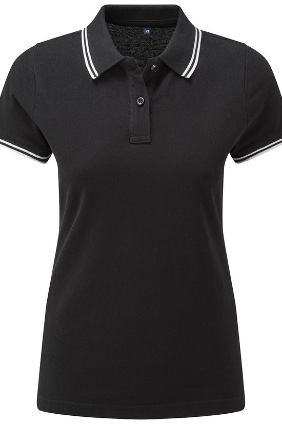 Womens Classic Fit Tipped Polo Shirt with TwinTipped Collar and Sleeves