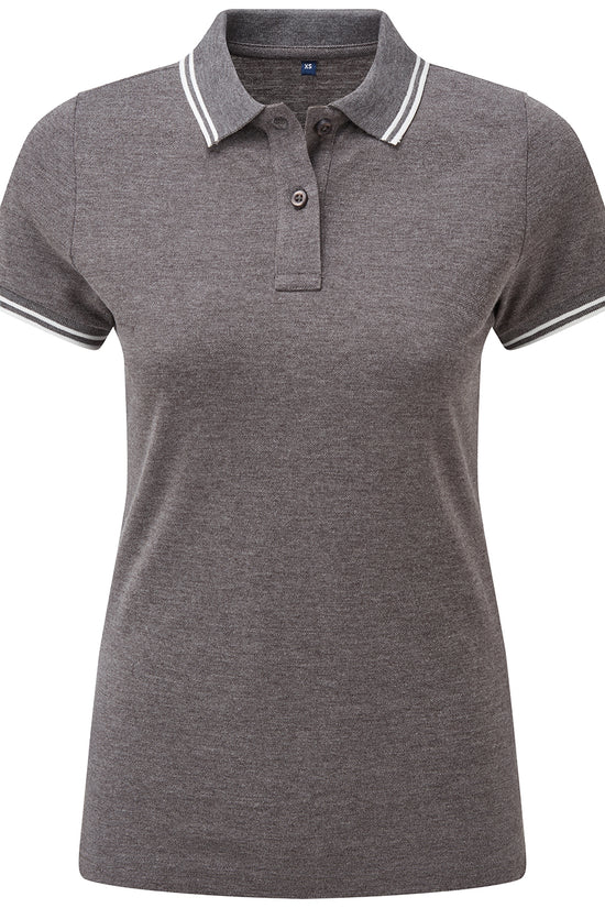 Womens Classic Fit Tipped Polo Shirt with TwinTipped Collar and Sleeves