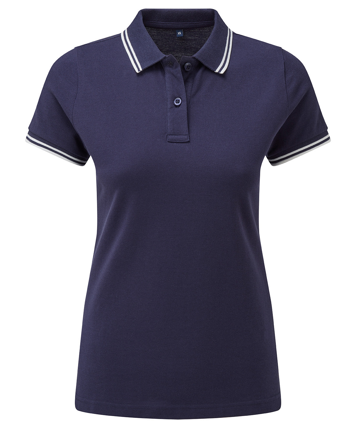 Womens Classic Fit Tipped Polo Shirt with TwinTipped Collar and Sleeves