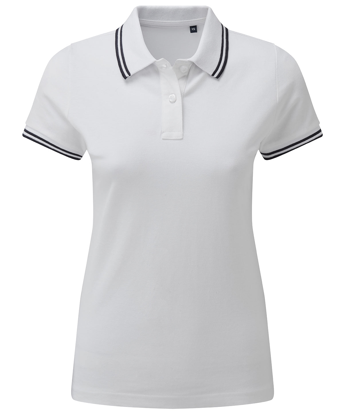 Womens Classic Fit Tipped Polo Shirt with TwinTipped Collar and Sleeves