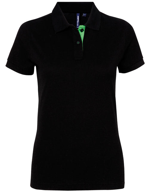 Womens Fitted Contrast Polo Shirt Asquith Fox
