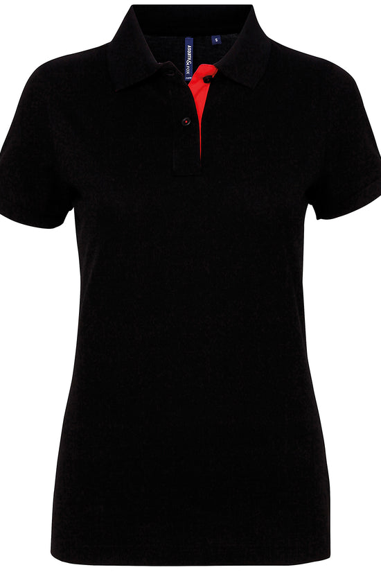 Womens Fitted Contrast Polo Shirt Asquith Fox