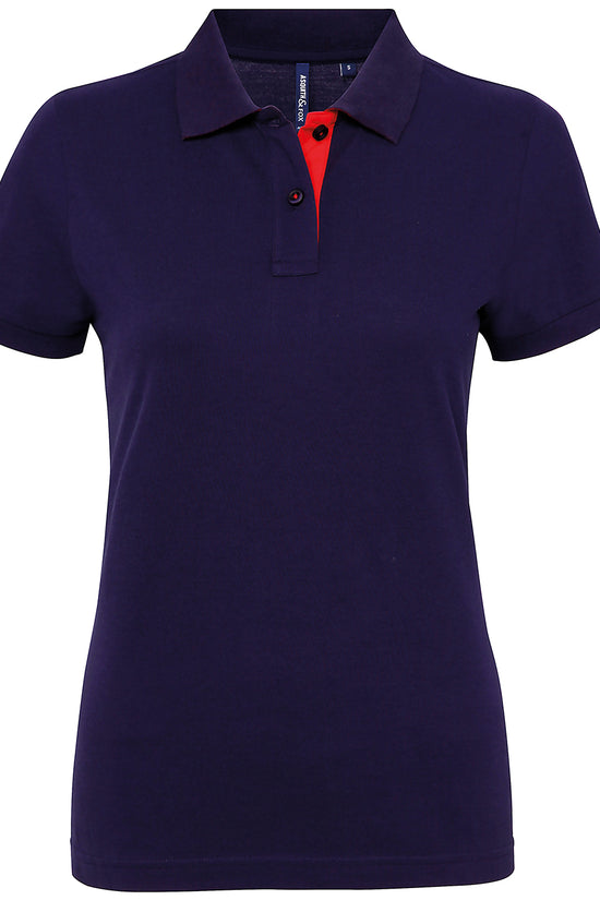 Womens Fitted Contrast Polo Shirt Asquith Fox