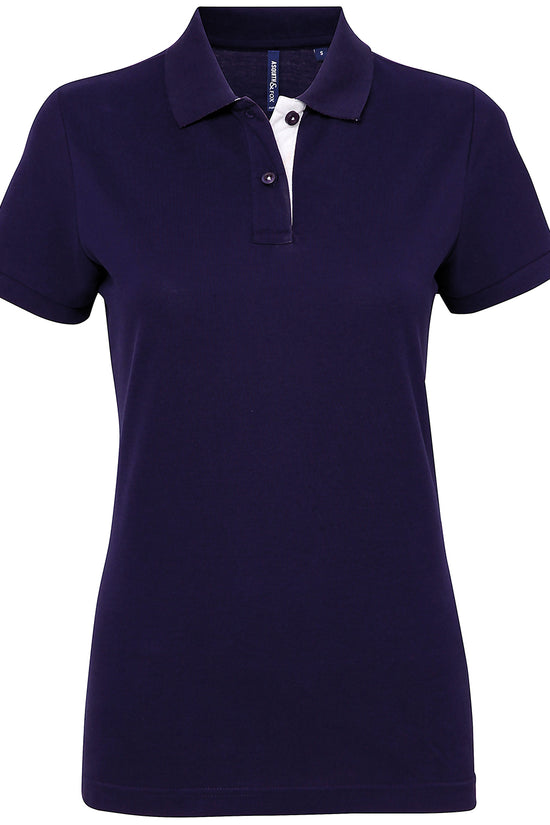 Womens Fitted Contrast Polo Shirt Asquith Fox