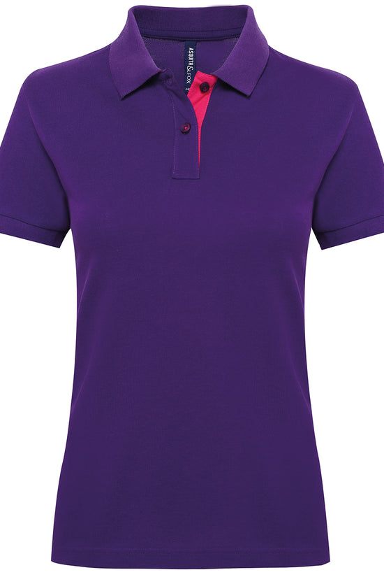 Womens Fitted Contrast Polo Shirt Asquith Fox