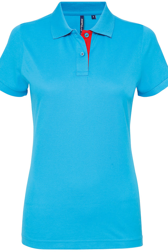 Womens Fitted Contrast Polo Shirt Asquith Fox