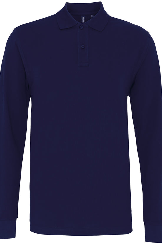 Mens Classic Fit Long Sleeve Polo Shirt